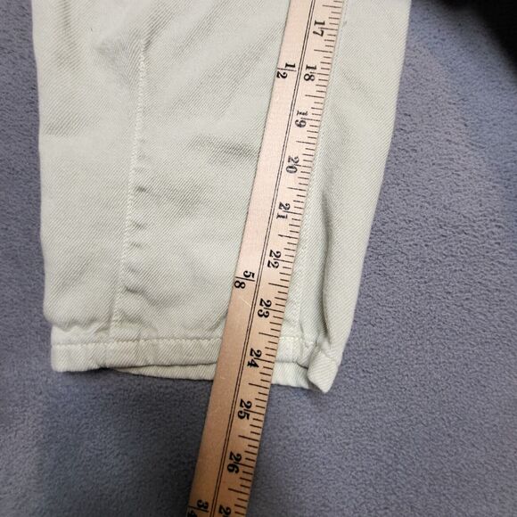 Zara Jeans Womens 4 Green Paper Bag Tapered Leg Denim Distressed - Picture 7 of 12